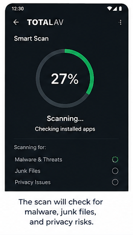 Android security scan in progress